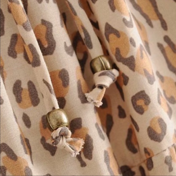 Boho leopard print maxi skirt tiered cinch - Picture 6 of 8